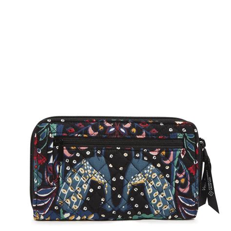 vera bradley women's signature cotton turnlock wallet with rfid protection|Vera Bradley microfiber wallet.